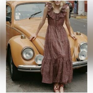 Doen Floral Brown Maxi Dress